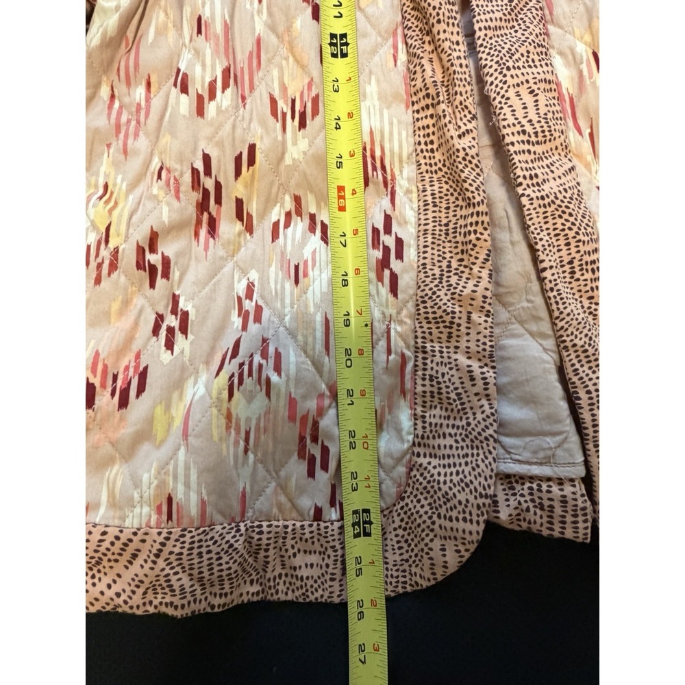 Knox Rose Peach Quilted Belted Jacket~ M~Southwestern Aztec Print Cotton Blend - Picture 10 of 14